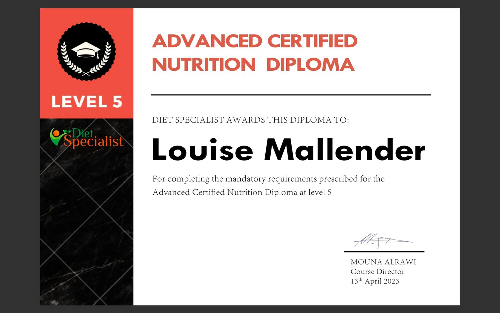 Level 5 Nutrition Diploma