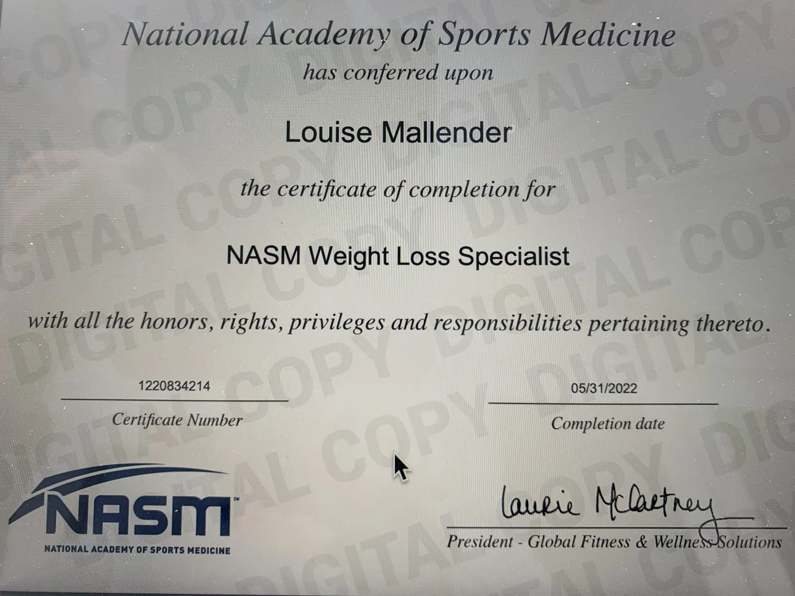 Weight Loss Specialist Certificate